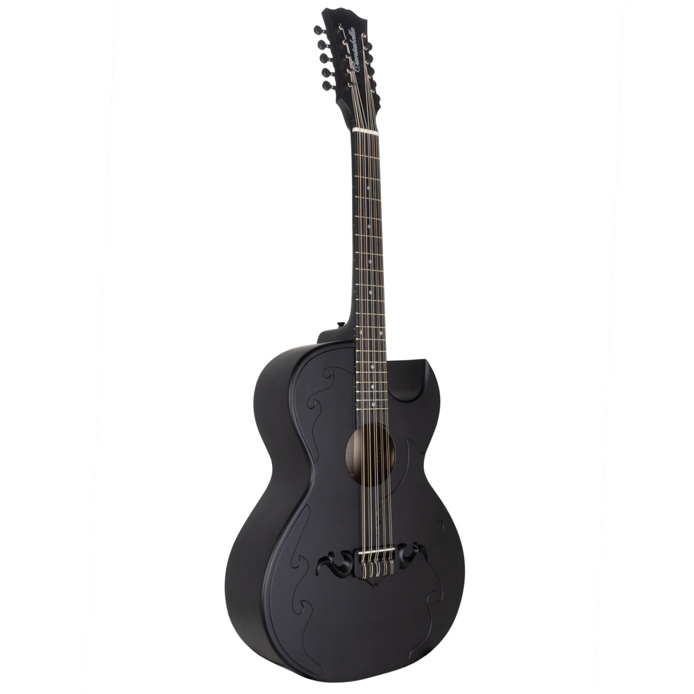 Cantabella Bajo Quinto Maple Top Matte Black-Bajo Quinto-Cantabella- Hermes Music